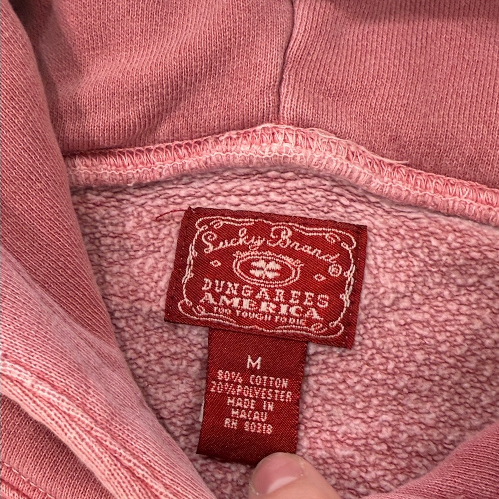 Lucky Brand Pink Hoodie with coy Fish vintage y2k size medium - Picture 5 of 7